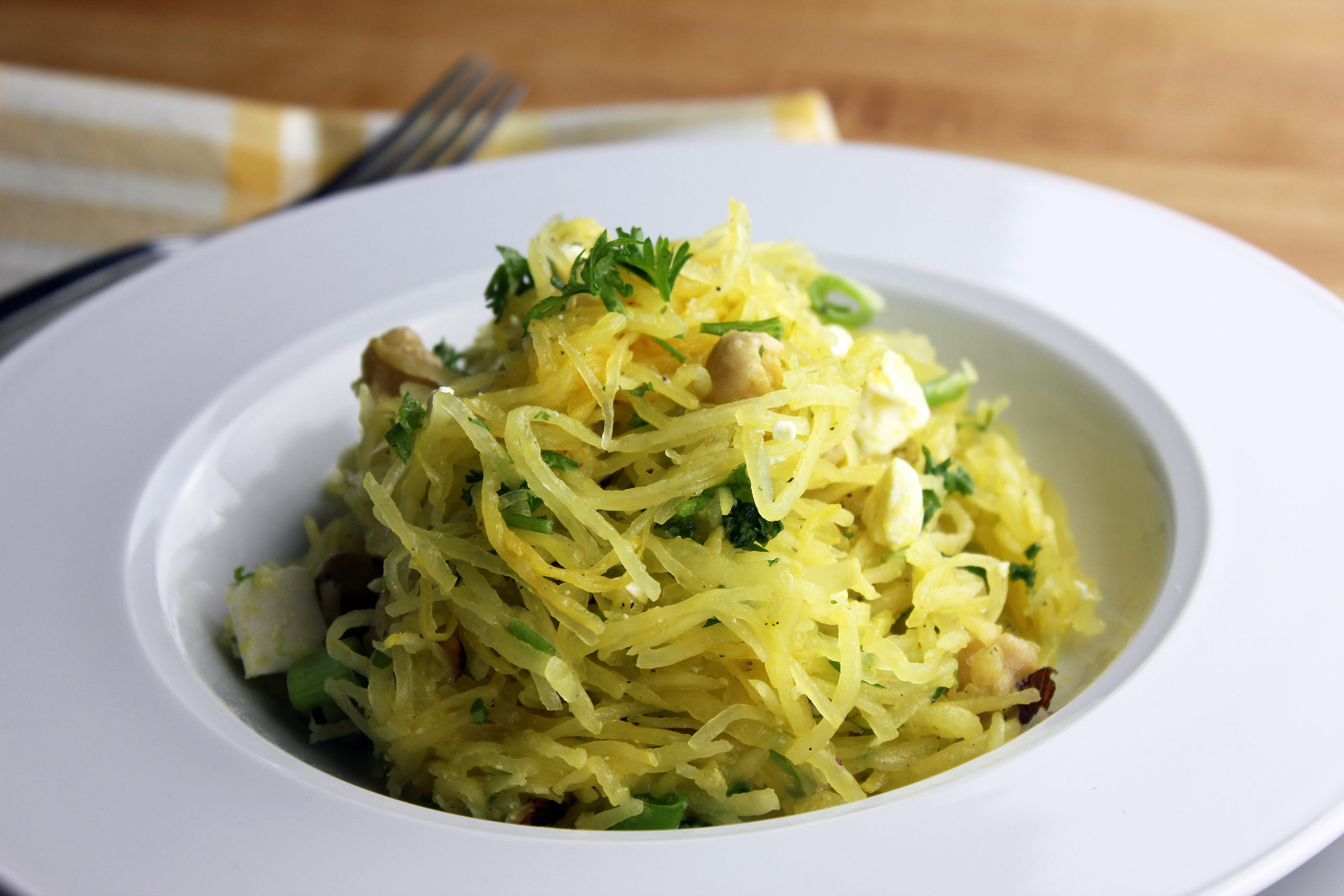 Spaghetti Squash with Chickpeas & Kale