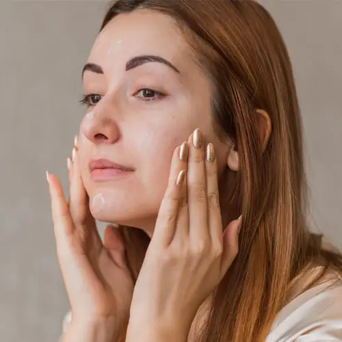 Women skin clearing after or other skin condition treatment