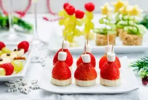 Recipe: Festive Mini Santa Hat Snack Skewers